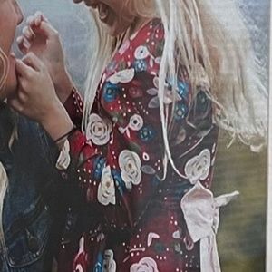 RUFFLE BUTTS - FLORAL 3/4 SLEEVE TWIRL DRESS